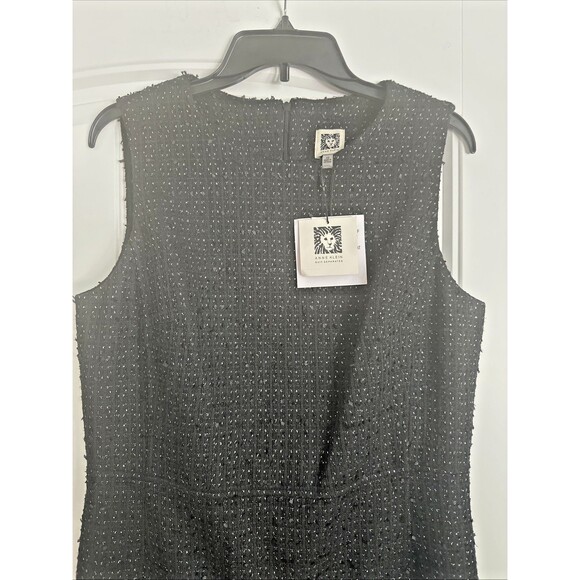 Anne Klein Women's Sleeveless Boucle Sheath Dress Formal Chic Causal Black 8 - Picture 7 of 12